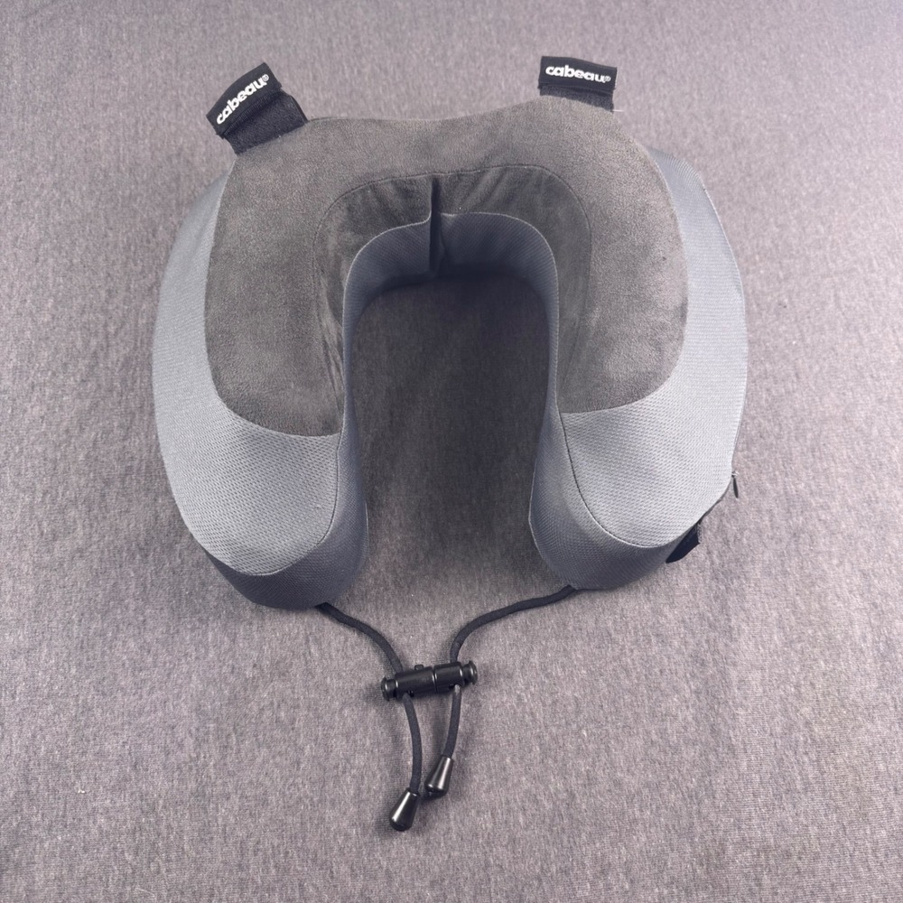 Cabeau Evolution S3 Travel Neck Pillow Grey Memory Foam Seat Strap System